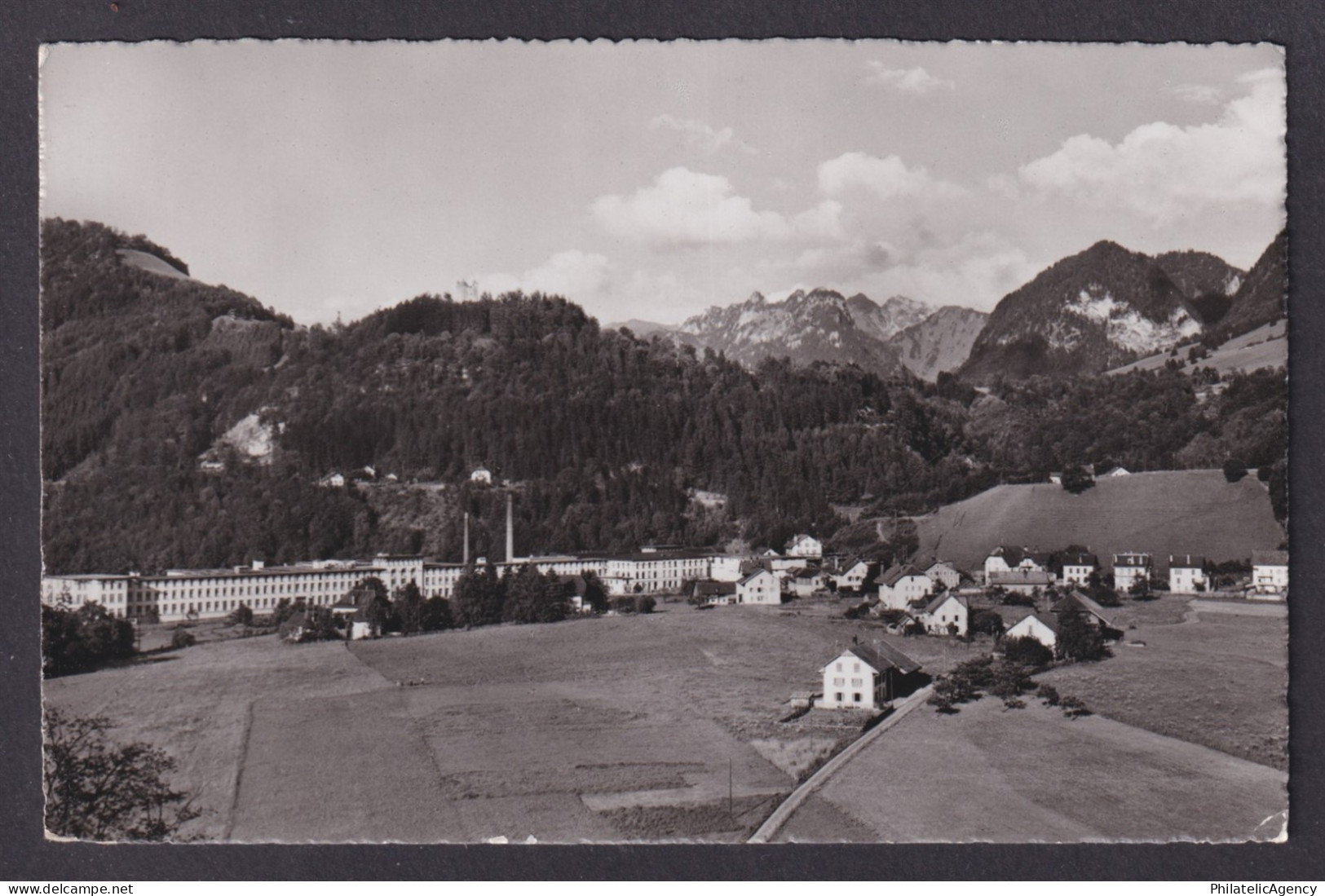 SWITZERLAND, RPPC postcard, Broc, Chocolate Factory N.P.C.K.