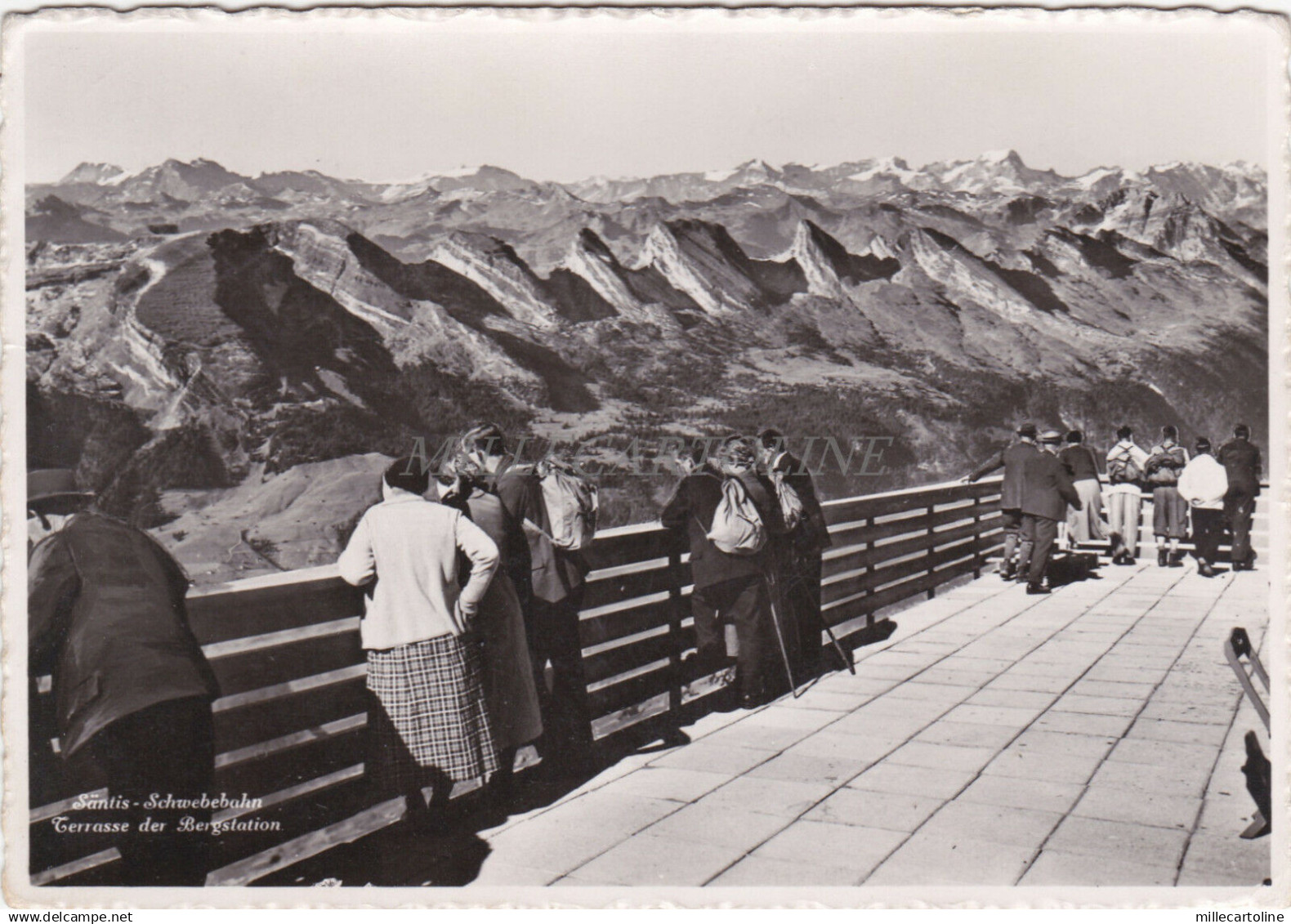 SWITZERLAND - Säntis Schwebebahn - Terrasse der Bergstation - Photo Postcard