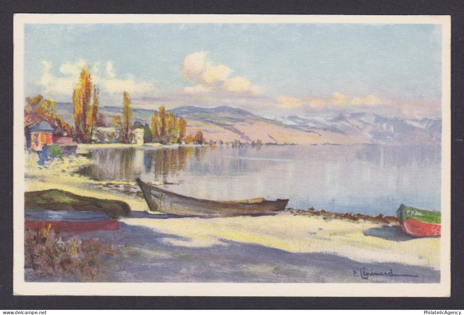 SWITZERLAND, Vintge postcard, Geneva, Shores of Lake Geneva