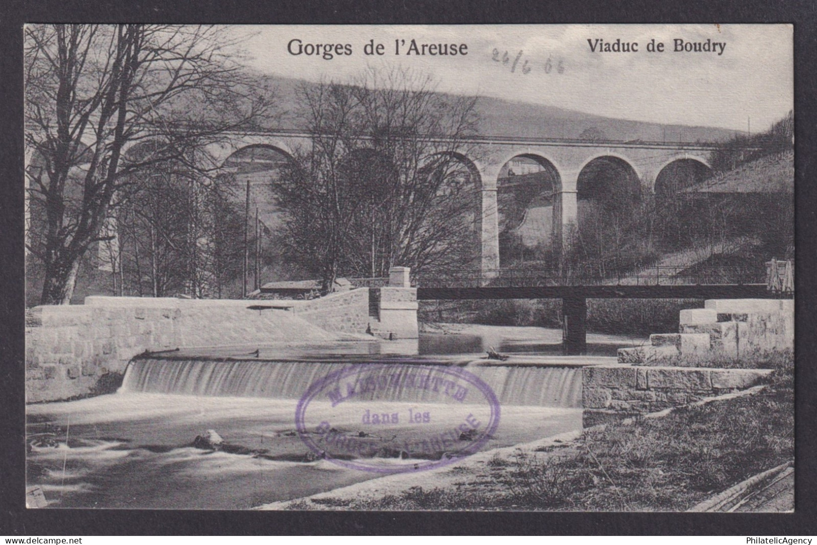 SWITZERLAND, Vintge postcard, Gorges de l'Areuse, Viaduc de Boudry