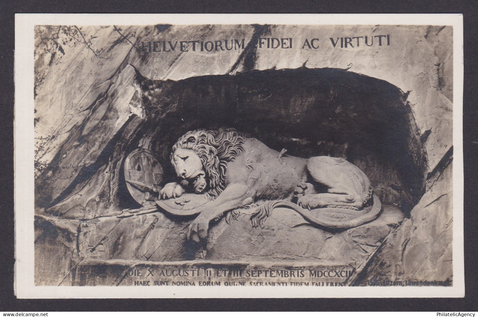 SWITZERLAND, Vintge postcard, Lucerne, Lion Monument