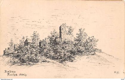 Argovie Baden Ruine Stein illustateur X G Guichard