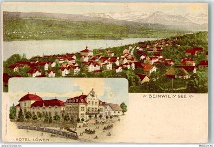 5712 Beinwil am See 1919 Lithographie Hotel Löwen - 13444473
