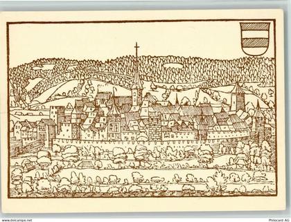 4800 Zofingen Künstlerkarte Ansicht der Stadt Zofingen von Westen aus J.... - 11087524