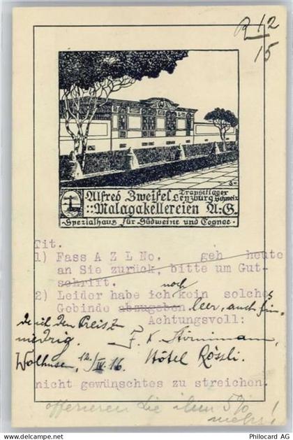 5600 Lenzburg - Malaga-Kellereien Alfred Zweifel - 50573629