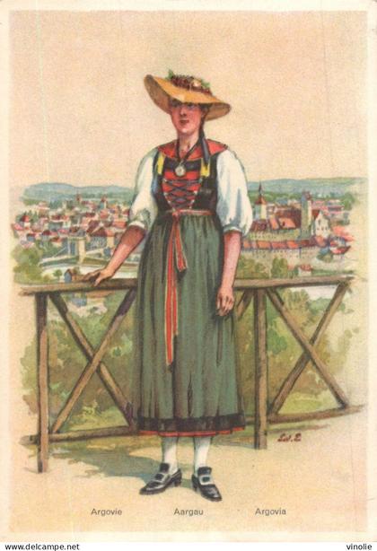 MO-26-1342 : CARTE ILLUSTREE. COSTUME FOLKLORE ARGOVIE