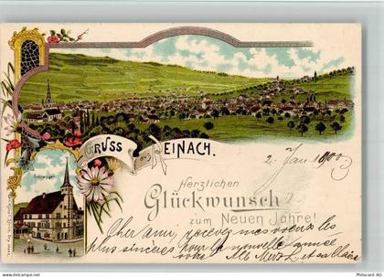 5734 Reinach AG 1900 BOAKC Lithographie Schneggen Glückwunsch Neujahr Ve... - 13702175