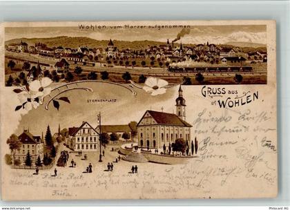 5610 Wohlen AG 1901 BOAKC Lithographie Sternenplatz Bahnhof Eisenbahn Ba... - 13702633