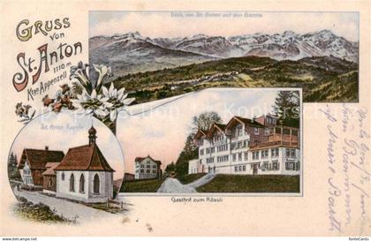 St Anton 1121m Gais IR St. Anton Kapelle - Gasthof zum Roessli - Saentis