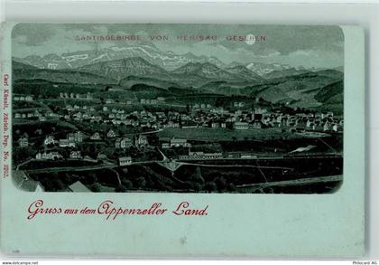 9100 Herisau 1899 Mondschein Säntisgebirge von Herisau gesehen - 13125312