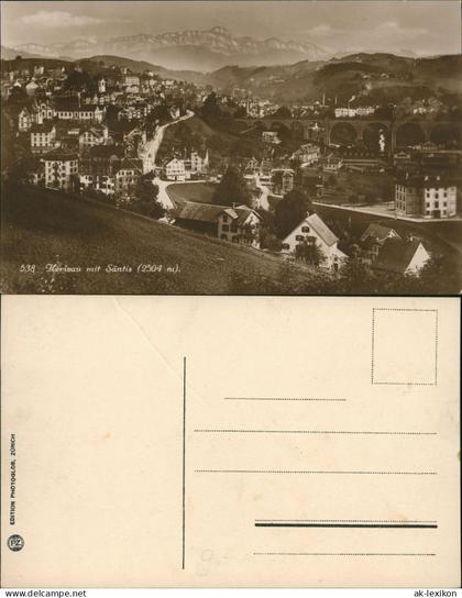 Ansichtskarte Herisau Stadtblick Fotokunst mit Säntis 1928