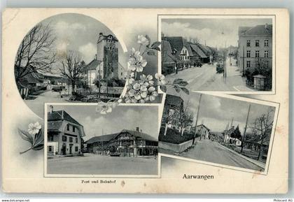 4912 Aarwangen 1911 Gebrauchsspuren Postamt Bahnhof Kirche Straßenbahn... - 13568567