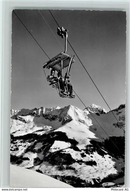 3715 Adelboden BE - Sesselbahn Adelboden-Schwandfeldspitze Skifahrer Win... - 11093644
