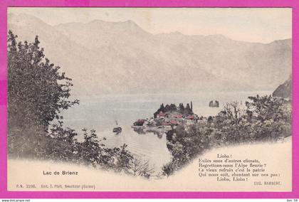 296767 / Switzerland BE Berne - Lac de Brienz , Lake Brienz ,  Brienzersee , Poem Eugène Rambert - Swiss writer PC 2238