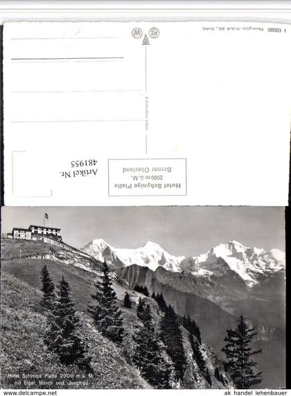 481955,Schynige Platte b. Gündlischwand Hotel m. Eiger Bergkulisse Kt Bern