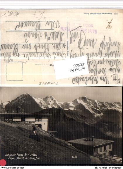 482000,Schynige Platte b. Gündlischwand Hotel geg. Eiger Bergkulisse Kt Bern