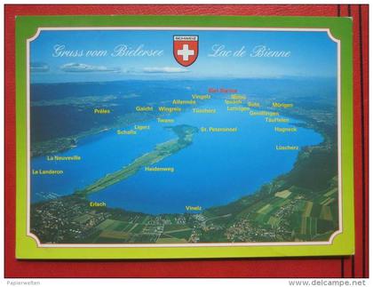 Biel / Bienne (BE) - Flugaufnahme Bielersee / Lac de Bienne