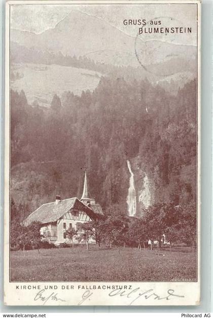 3638 Blumenstein 1905 - Kirche Fallbachsturz Wasserfall - 10394421