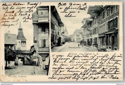 3294 Büren an der Aare 1905 Foto AK Hauptgasse Alter Torturm - 13568308