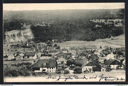 AK Courtelary, Teilansicht mit Bäumen