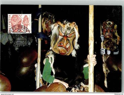 3177 Laupen BE 1984 Foto AK Masken Achetringele Briefmarke Bildseite - 38193745