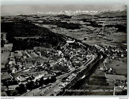 3177 Laupen BE Gebrauchsspuren Fliegeraufnahme mit den Alpen - 13132672