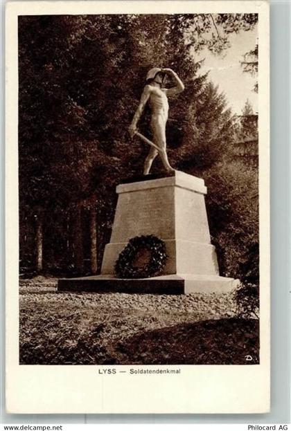 3250 Lyss 1925 Foto AK Soldaten- Denkmal - 38024842