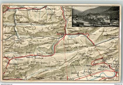 2740 Moutier - Landkarte Bahnlinie - 13251222