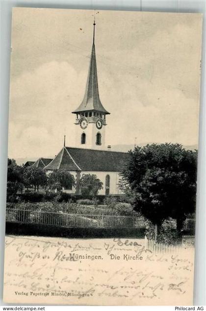 3110 Münsingen 1904 Foto AK Kirche - 38025304