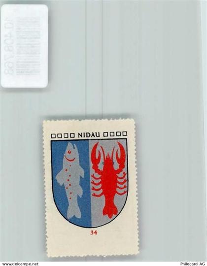 2560 Nidau - Vignette Wappen Kaffee Hag ca 1920-1940 Fisch Krebs - 10408768