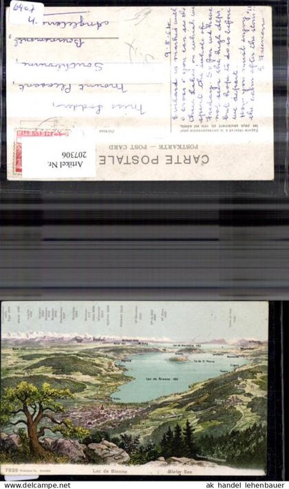 207306,Lac de Bienne Bieler See Lagekarte Gipfelkarte Kt Bern