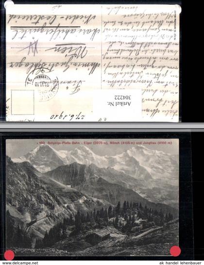 304222,Schynige-Platte-Bahn m. Eiger Mönch u. Jungfrau b. Gündlischwand Bergkulisse K