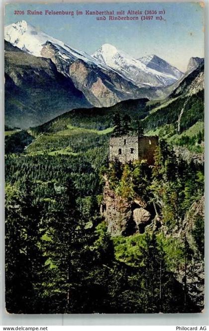 3716 Kandergrund 1949 Foto AK Burg Ruine Felsenburg - 38022406