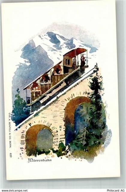 3825 Mürren Lithographie Bergbahn Mürrenbahn - 14000445