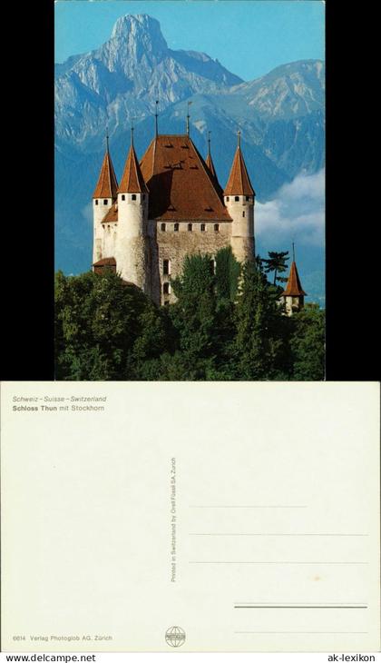 Ansichtskarte Thun Thoune Schloss Thun mit Stockhorn 1980