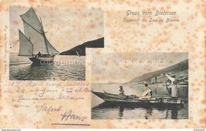 Bienne BIEL-BIENNE Segeln Bootfahren auf dem Bielersee au Lac de Bienne