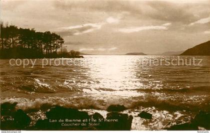 Bienne Biel Lac de Bienne et l’Ile St Pierre Coucher de Soleil