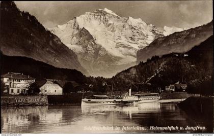 CPA Matten bei Interlaken Kt. Bern Schweiz, Heimwehfluh, Jungfrau, Schiffeinfahrt