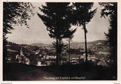 Oberburg BURGDORF BE Ortschaft Kirche Tannen Burgdorf Huegel Fernblick Haeuser T