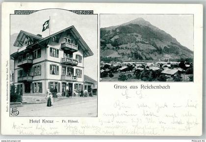 3713 Reichenbach im Kandertal 1906 Foto AK Hotel Kreuz - 13552001