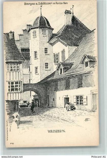 3380 Wangen an der Aare Künstlerkarte 1908 Burgen und Schlösser im Kanto... - 13116506