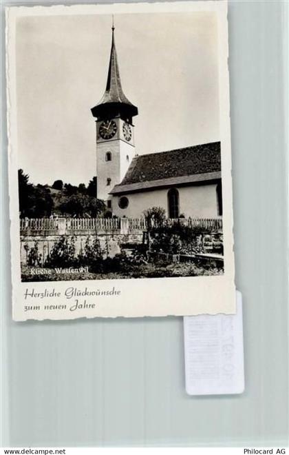 3665 Wattenwil FOTO KEINE AK Neujahrskarte Kirche Uhr Zaun Foto 10cm x 7... - 10497224