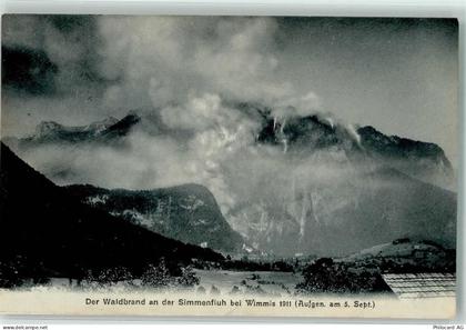 3752 Wimmis 1911 Foto AK Waldbrand Simmefluh - 10686922