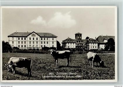3052 Zollikofen 1935 Foto AK Landwirtschaft Schule "Rüti", gute Erhaltun... - 13078331