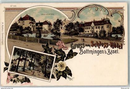 4103 Bottmingen 1898 Lithographie Schloss Hotel Schloss Allee - 13616099