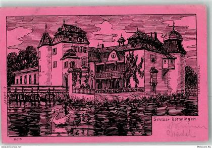 4103 Bottmingen 1899 Künstlerkarte Schloss Bottmingen sign. Bürgy ? - 10643841