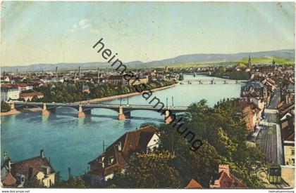 Basel - Drei Rheinbrücken - Schweizer Kunstverlag Basel - gel. 1910