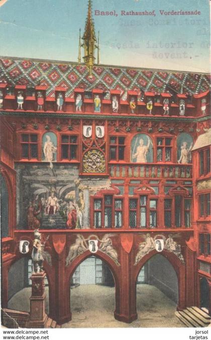 POSTAL   BASEL (BASILEA)  SUIZA  -RATHAUSHOF-VORDERFASSADE