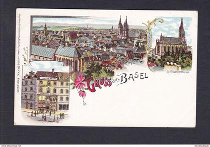 Suisse BS Gruss aus Basel  ( chromo lithographie Ed. Kaufhaus Julius Brann  41623 )