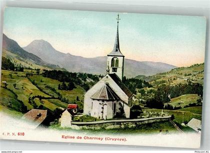 1637 Charmey Gruyère Foto AK Kirche - 38216738